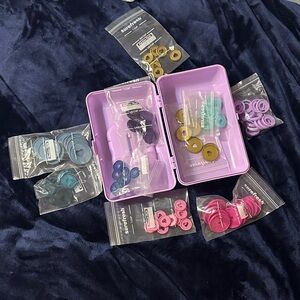 Purple Storage Box with Assorted Colorful discs